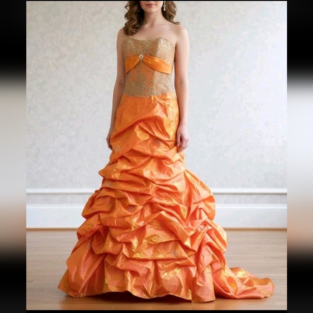 Flirt By Maggie Sottero Y2K Prom Pageant Iridescent Sunset Quinceanera Corset 8
